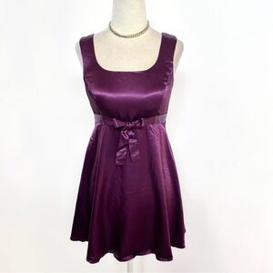 Vintage 90’s Rampage Purple Plum Satin Sleeveless Mini Dress 3 XS S